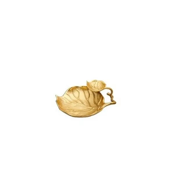 new decorative metal gold platted bowl Golden finished metal leaf bowl with smooth gold finished at discounted prices