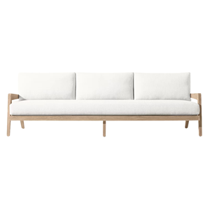 Modern Minimalist Outdoor <b>Sofa</b> Solid Teak <b>Wood</b> <b>Frame</b> Scandinavian Luxury Patio Lounge <b>Sofa</b> Custom Seater Waterproof Cushion - Product Image 1