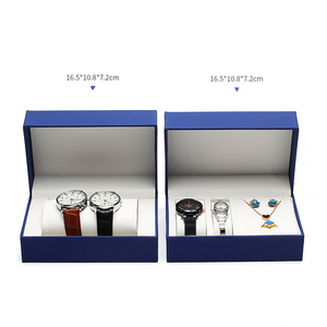 Hot Sale Valentine's Day Protective Jewelry Gift Set <b>Box</b> Square Watch Necklace Ring <b>Earring</b> Flip PU Leather Watch Gift <b>Box</b> - Product Image 5