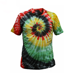 Camiseta de Manga Corta Tie-Dye para Hombre, Cuello Redondo, Corte Regular, Algodón Tejido, Ropa Casual, Verde - Product Image 3