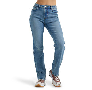 Pantalones Vaqueros Clásicos de Moda para Mujer, Cintura Alta, Color Azul Claro, Transpirables, Tipo Cargo, Pantalones Vaqueros de Alta Calidad para Mujer, Personalizados, Casuales - Product Image 1