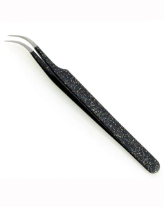 Precision Eyelash Tweezers Fine Point Tip <b>Mirror</b> Finish Handle Black <b>Glitter</b> Handle Professional Lash Application Tool For Lash - Product Image 4