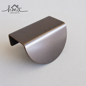 <b>Antique</b> <b>Brass</b> Half Moon Edge Pull Cabinet Handle Solid <b>Brass</b> Finger Grip Drawer Wardrobe Kitchen Cupboard <b>Door</b> Hardware - Product Image 1