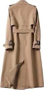 Manteau long imperméable et coupe-vent pour femme, ceinturé, simple boutonnage, élégant, pour l'hiver – Vente en gros - Product Image 2
