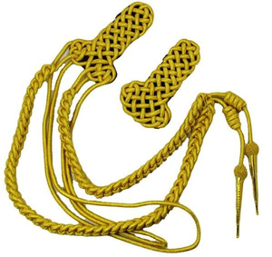 Cordón Táctico Trenzado Metálico Dorado y Plateado, Aiguillette de Alta Calidad, Diámetro/Largo Personalizables para Prendas - Product Image 2
