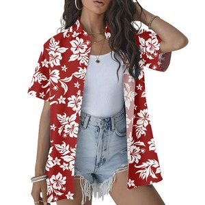 Camisa Hawaiana Tropical con Estampado Floral para Mujer, Transpirable, Ecológica, Estilo Boho, Manga Corta, para Verano - Product Image 2