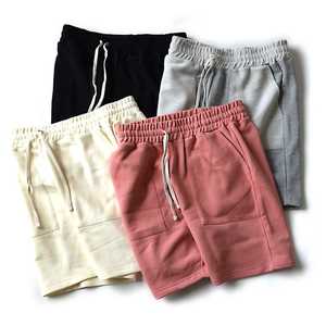 Shorts Bermuda Homme en Coton Uni avec Cordon de Serrage, Taille Mi-Haute Décontractée, Respirant, Poches Tricotées, Style Urbain, Écologique - Product Image 1