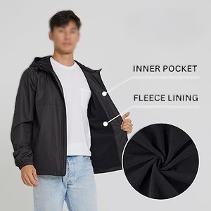 Veste coupe-vent tendance en cuir double face écologique imperméable 10 000 mm pour homme, nouvelle collection, design moderne, avec capuche, pour l'extérieur - Product Image 5