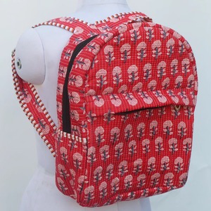 Printed Quilted Wash Cotton School <b>College</b> <b>Backpack</b> Bag Handmade Kids Travel Bag Jaipur Printed Cotton Bohemian Bag - Product Image 3