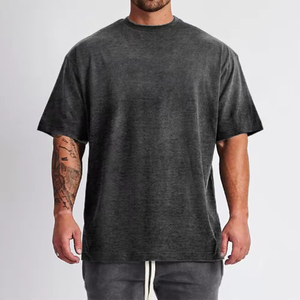 T-shirts pour hommes en coton 100% de haute qualité avec logo imprimé personnalisé, taille plus, unisexe, surdimensionnés, t-shirt uni lourd pour hommes - Product Image 5