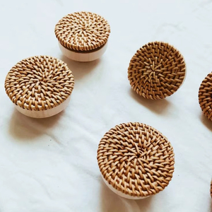 Perillas de Ratán de Nuevo Diseño, Perillas de Ratán Tejidas, Perillas de Ratán Wicked, Perillas de Ratán para Gabinetes, Perillas de Ratán para Cajones a Precio de Fábrica al por Mayor - Product Image 1