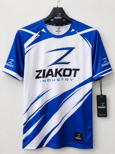 เสื้อยืด ZIAKOT รุ่นใหม่ ดีไซน์พิเศษสำหรับผู้ชาย สีฟ้าอ่อน ดำ-ขาว สำหรับออกกำลังกาย - Product Image 5