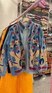 Velvet Breathable Embroidered Floral Jacket Full Sleeve Button <b>up</b> Collar Handmade <b>Open</b> Front Autumn Women's Regular GIFT for HER - Product Image 3