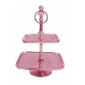 Support à gâteau en métal à 2 niveaux de qualité supérieure avec plateau de présentation rose gold pour mariage, anniversaire ou fête - Product Image 1