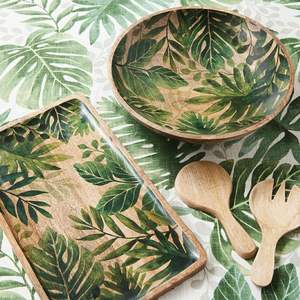 Beautiful Wooden <b>Bowl</b> With <b>Enamel</b> Design Decorative Fruit Holder For Countertop Display Elegant Dining Serving Accent Home Decor - Product Image 3