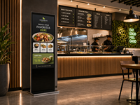 Kiosque de commande automatique à écran tactile pour les restaurants de restauration rapide, kiosque numérique LCD sur pied de 55 pouces pour les chaînes de magasins