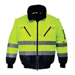 Chaqueta de Trabajo de Poliéster Reflectante de Alta Visibilidad para Hombre con Capucha y Franjas de Seguridad - Product Image 6