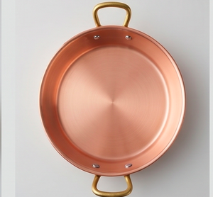 Round Heavy Copper Sauce <b>Pan</b> With Brass <b>Handle</b> Elegant Kitchenware Items Suitable For Home Hotel And Restaurant Use - Product Image 5