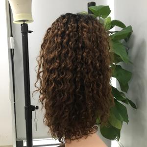 Perruque birmane bouclée avant en dentelle avec pour Ombre café 100% cuticule alignée Remy vierge Extensions de cheveux vietnamiens expédition rapide - Product Image 5