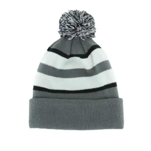 Gorro de Punto con Pompón de Harry Johnson Production, 100% Acrílico, Gorro Casual de Invierno para Adultos, Gris, Blanco, Negro - Product Image 1