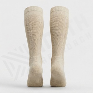 Knee High Cotton <b>Socks</b> Solid Color Breathable Knitted for Adults Casual Daily Wear Spring Season - Product Image 2