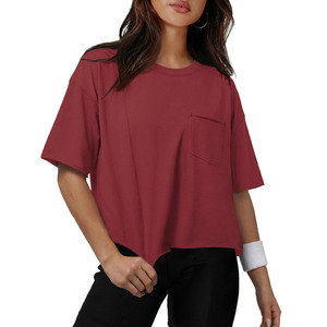 T-shirt court personnalisé avec logo imprimé, t-shirt basique sexy à manches courtes, 100% coton, haut pour femmes, streetwear, gym, t-shirt court confortable - Product Image 4