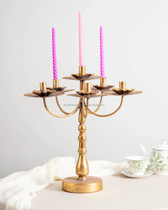 Luxury Iron Metal Candle Holders Wedding Gold Pillar Candle Holder Set Home Party Candles - Product Image 2