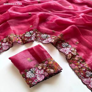 Diseño moderno, aspecto elegante, excelente calidad, Alexa Crush con bordado floral, fabricante de sarees y blusas de Surat. - Product Image 1