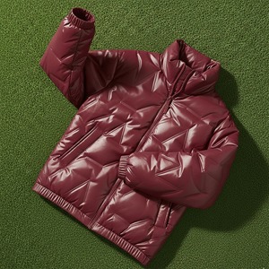 Manteau d'hiver rembourré en duvet brillant pour homme, imperméable, grande taille, avec boutons, noir, avec capuche, logo personnalisé - Product Image 4