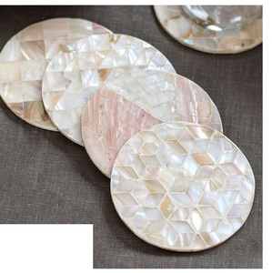 Natural Mother Pearl Inlay Classic <b>Coaster</b> <b>Set</b> Eco-Friendly Heat Resistant Durable Tea <b>Coaster</b> <b>Set</b> of 4-Piece For Tableware Used - Product Image 1