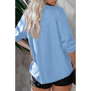 T-shirt de sport athlétique pour femme avec logo personnalisé, imprimé flanelle d'été, ourlet fendu, respirant et séchage rapide - Product Image 4