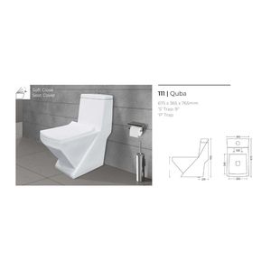 WC d'angle monobloc Quba moderne et exclusif, en porcelaine blanche, 675x365x765mm, en céramique, pour usage commercial et construction de salles de bain. - Product Image 3