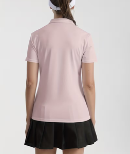 Womens Jersey Quick Dry for Shirt Short Sleeve Breathable Knitted Casual Golf Tennis Workwear Front Custom Logo Top - Product Image 6