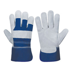 Guantes de seguridad de piel de cabra de alta calidad, con doble palma, largos, gruesos, anticorte, antideslizantes, resistentes al calor, para soldar. - Product Image 1