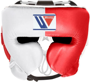 Winning Head Guard High Quality <b>Pink</b> White Leather Laced Lightweight Boxing Training - Product Image 2