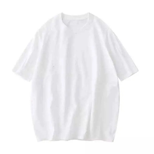 Unisex Light Blue Cotton T-Shirt Short Sleeve Crew Neck Loose Fit Solid Color Casual Knitted Breathable Spring Summer Wear - Product Image 3