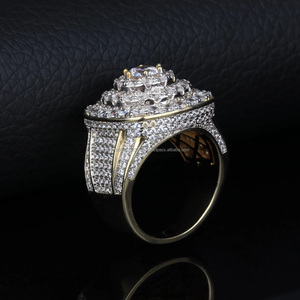 SPECIAL ORDER 925 Sterling Silver Classic Iced Out Moissanite Prong Setting Brilliant Round Cut Diamond Champion Ring for Unisex - Product Image 5