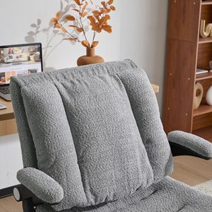 Sedia da Ufficio con Gambe Incrociate, Schienale Reclinabile e Supporto Lombare Dinamico ad Airbag, Seduta Larga e Braccioli Reclinabili per Uso Scrivania - Product Image 5