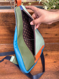 กระเป๋าสะพายข้างหนังรีไซเคิลขนาดใหญ่สำหรับผู้หญิงกระเป๋าคาดอกหนังสีสดใสกันขโมยสำหรับผู้หญิงสินค้าใหม่ - Product Image 6