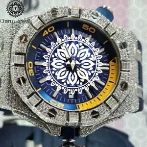Montre de Luxe Charm Jewells en Acier Inoxydable, Boîtier 40mm, Verre Mécanique Lumineux, Style Hip Hop Élégant, Bracelet Unisexe 20mm, Étanchéité 10 Bar - Product Image 1