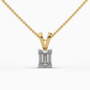 Collar con Colgante de Diamante Cultivado en Laboratorio con Corte Esmeralda, Certificado por IGI, Oro Amarillo de 18K, CVD VVS DEF, Joyería Fina al por Mayor - Product Image 5