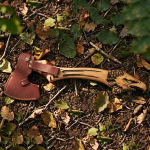Hache à sculpter en acier forgée à la main, outil de sculpture sur bois avec manche en frêne - Product Image 6