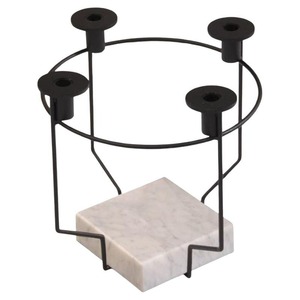 Candelabro de Metal de Lujo con Base Redonda y 4 Brazos, Candelabro Decorativo de Mesa, Candelabro Moderno Dorado para Mesa de Comedor, Sala de Estar - Product Image 3