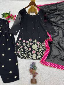 Tenue traditionnelle indienne pour femmes PinkCityBlocks, Salwar Kameez, pantalon style Dhoti, costume pakistanais, Eid Ramzan, hiver, été - Product Image 4