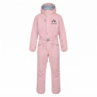 Combinaison de ski pour femme OEM ODM, une pièce, imprimée, en polyester, imperméable, thermique, avec capuche et fermeture éclair