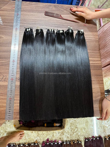 Perruques de cheveux humains 30 pouces faisceaux de cheveux bruts Vietnam os droit Super Double dessiné cheveux crus tissages frontaux complets - Product Image 2