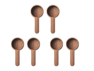 Cuchara medidora de madera marrón natural con mango largo, tazón redondo, cuchara medidora de madera con mango. - Product Image 2