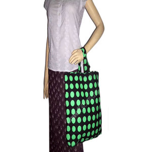 Indian Manufacturer’s Premium Natural Super Quality Canvas Wholesale Shopping Tote <b>Bags</b> with Durable <b>Long</b> Handles Stylish Polka - Product Image 3