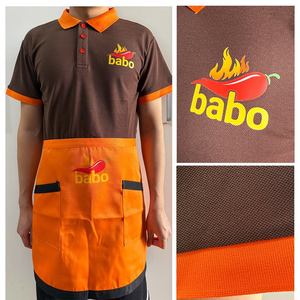 Camiseta Polo Transpirable con Logotipo Personalizado para Personal de Servicio de Comida Rápida, Uniforme de Restaurante y Bar con Delantal y Gorro - Product Image 5