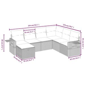 Conjunto de Sofá Grande para Jardín en Poliratán Negro con Estructura de Acero con Recubrimiento en Polvo - Product Image 4